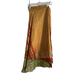 Recycled Sari Wrap Skirt, 100% silk